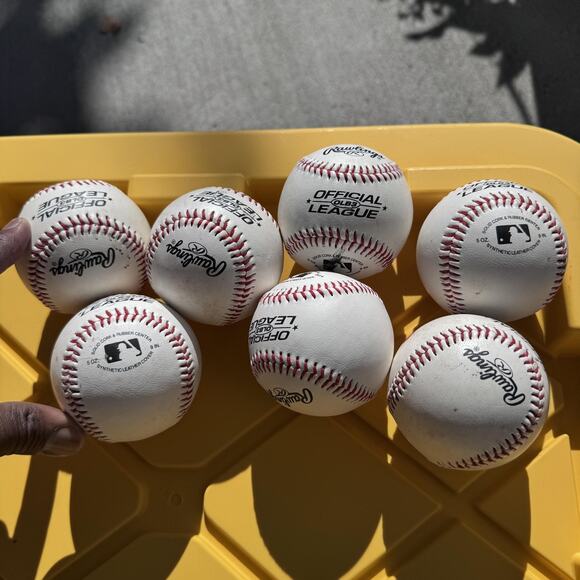 Rawlings Official League OLB3 Baseballs Set of 7 9in 5oz Synthetic Practice Ball - Picture 1 of 7